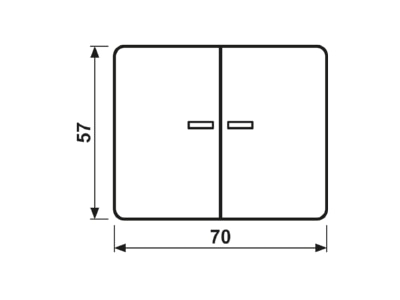 Dimensional drawing Jung SL 595 KO5 WW Cover plate for switch push button white