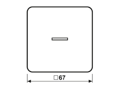 Dimensional drawing Jung CD 590 KO5 WW Cover plate for switch push button white