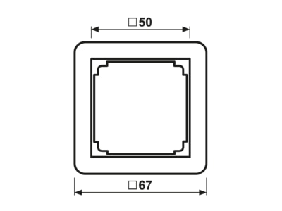 Dimensional drawing Jung CD 590 ZA WW Frame 1 gang white