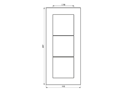Dimensional drawing Jung LSP 983 GLAS Frame 3 gang
