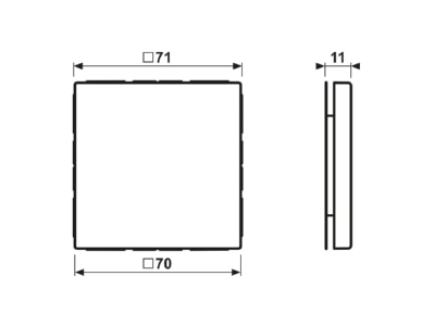 Dimensional drawing Jung AL 2994 B Cover plate for Blind plate aluminium
