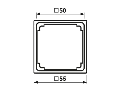 Dimensional drawing Jung A 590 Z AL Frame 1 gang aluminium