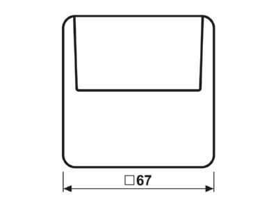 Dimensional drawing Jung CD 590 CARD WW Cover plate for switch push button white