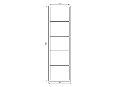 Dimensional drawing Jung AL 2985 Frame 5 gang aluminium