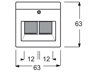 Dimensional drawing Busch Jaeger 1803 02 866 Control element UAE IAE  ISDN 