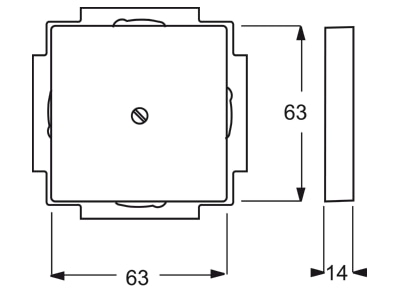 Dimensional drawing Busch Jaeger 1749 866 Control element cable exit