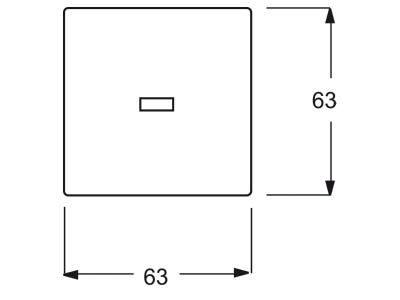 Dimensional drawing Busch Jaeger 1789 KI 866 Cover plate for switch push button