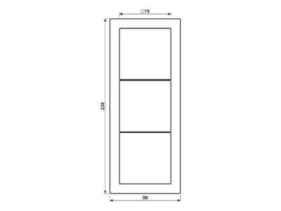 Mazeichnung Jung ESD 2983 Rahmen 3 fach eds waage senkrecht