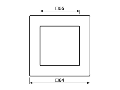 Dimensional drawing Jung AC 581 GL BLGR Frame 1 gang grey