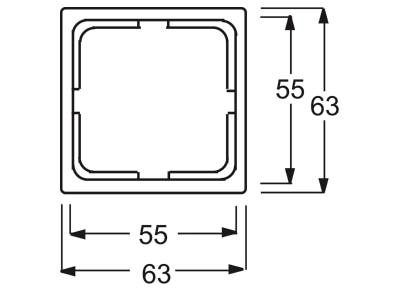 Dimensional drawing Busch Jaeger 1747 SI 82 Adapter cover frame