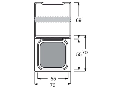 Dimensional drawing Busch Jaeger 2118 GKN 34 Adapter cover frame