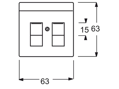 Dimensional drawing Busch Jaeger 1800 84 Control element Modular Jack