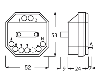 Mazeichnung Busch Jaeger 6415 24 Trennrelais 2f  f Gleichstromantrieb