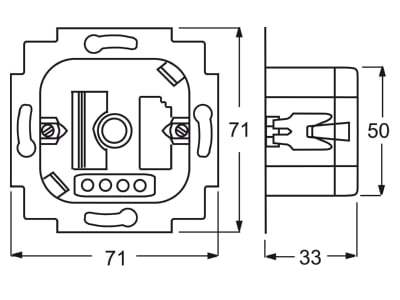 Mazeichnung Busch Jaeger 6520 U Dimmer Einsatz mit Drehbetaetigung