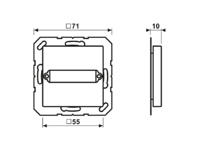 Mazeichnung Jung A 594 125 WW Abdeckung aws fuer Trapezsteckverb 