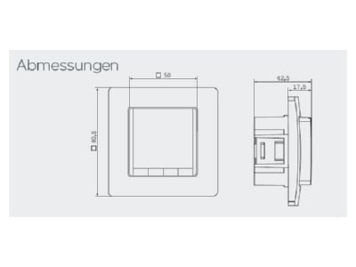 Dimensional drawing Eberle FIT 3 R   weiss Clock thermostat  FIT 3 R whitess