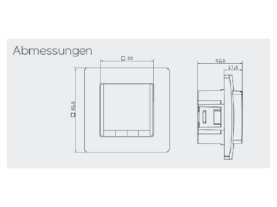 Mazeichnung Eberle FIT 3 F   weiss UP Uhrenthermostat