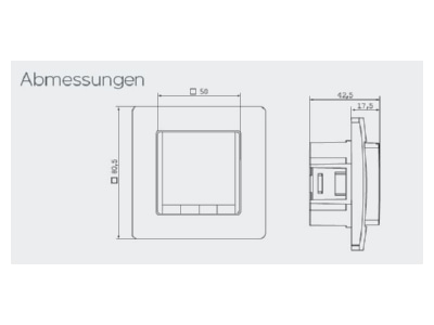 Dimensional drawing Eberle FIT np 3R   blau Room thermostat