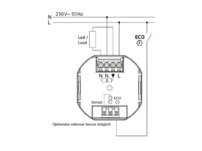 Circuit diagram Eberle FIT np 3R   weiss Room thermostat
