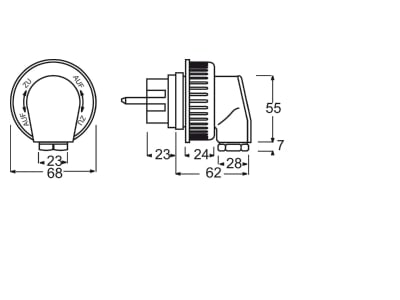 Mazeichnung Busch Jaeger 74 WD Stecker