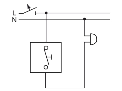 Connection diagram 1 Busch Jaeger 2621 WGL 53 Push button 1 make contact  NO  cyan
