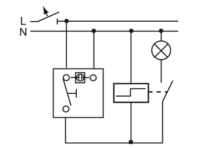 Connection diagram 2 Busch Jaeger 2621 WGL 53 Push button 1 make contact  NO  cyan

