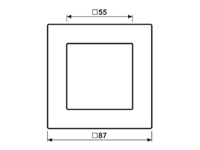 Dimensional drawing Jung AC 581 BF ANM Frame 1 gang anthracite