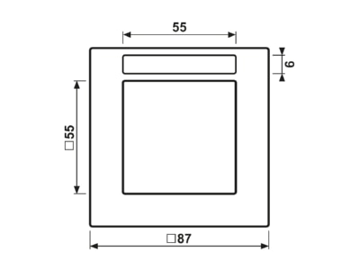 Dimensional drawing Jung AC 581 BFNA WW Frame 1 gang white