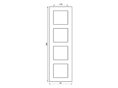 Dimensional drawing Jung AC 584 BF WW Frame 4 gang white