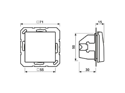 Dimensional drawing Jung AS 1520 KL Socket outlet  receptacle