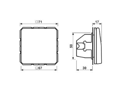 Masszeichnung Jung CD 1520 BFKL LG SCHUKO Steckdose lichtgrau