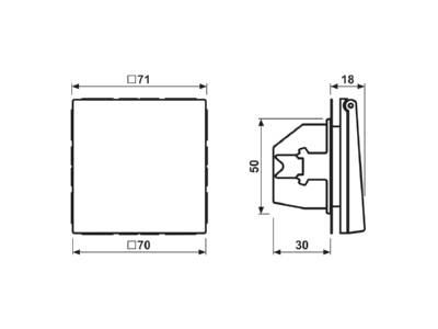 Dimensional drawing Jung AL 1520 KIKL Socket outlet  receptacle