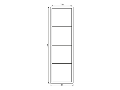 Dimensional drawing Jung AL 2984 D Frame 4 gang aluminium