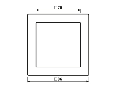 Dimensional drawing Jung ALD 2981 D Frame 1 gang aluminium