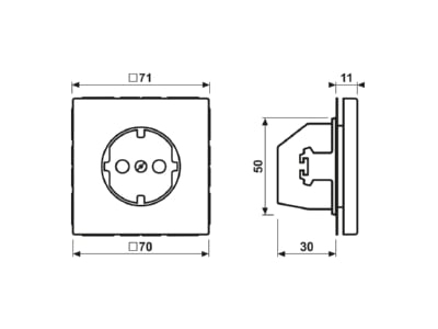 Mazeichnung Jung ES 1520 N SCHUKO Steckdose 16A 250V ohne Krallen