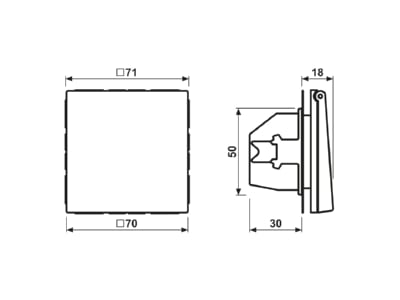 Dimensional drawing Jung LS 1520 KL Socket outlet  receptacle