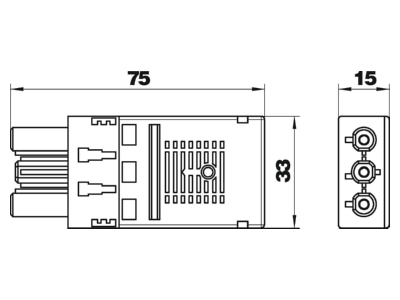 Dimensional drawing 1 OBO BT F GST18i3p SW Luminaire connector socket 250V
