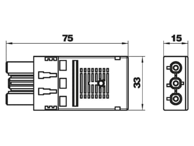 Dimensional drawing 2 OBO BT F GST18i3p W Low current connector