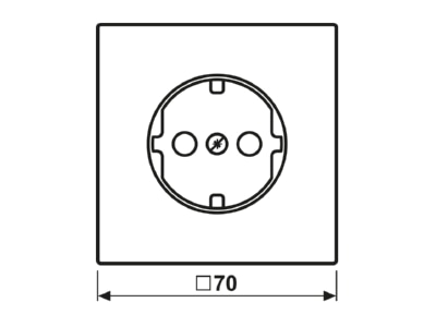 Dimensional drawing Jung LS1520PL Cover plate for Wall socket cream white    Promotional item