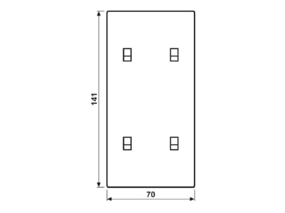 Dimensional drawing Jung GCR 12 25 E 22 Cover plate for switch push button