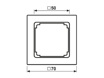 Dimensional drawing 2 Jung LS 961 Z LG Frame 1 gang grey