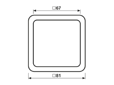 Dimensional drawing Jung CD 581 GL RT Frame 1 gang red