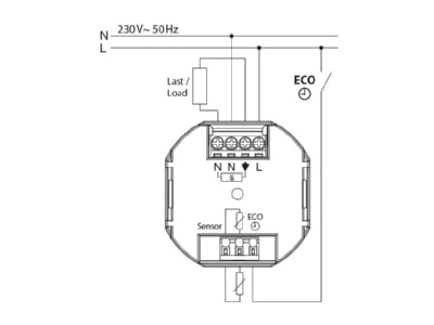 Circuit diagram Eberle UTE4100F RAL9010 G55 Room clock thermostat 5   30 C
