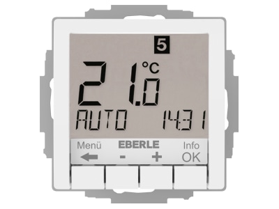 Produktbild 1 Eberle UTE4800Rw RAL9010G55 UP Uhrenthermostat Hinterleuchtung weiss