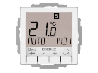 Produktbild 2 Eberle UTE4800RwRAL9016 G55 UP Uhrenthermostat Hinterleuchtung weiss