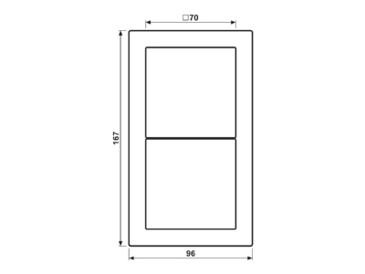 Dimensional drawing Jung FD 982 LG Frame 2 gang grey