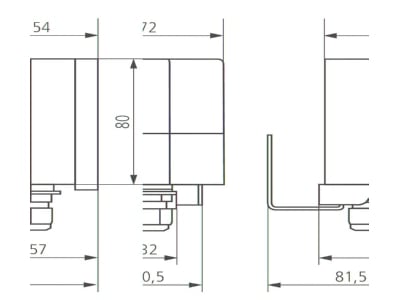 Dimensional drawing Theben LU 133 EIB KNX EIB  KNX temperature sensor 