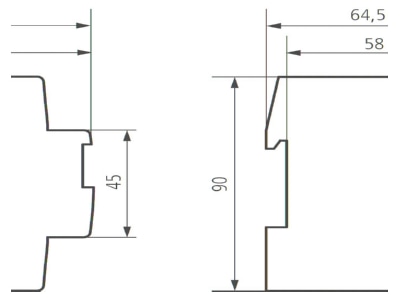 Dimensional drawing Theben 9070397 EIB  KNX USB data interface