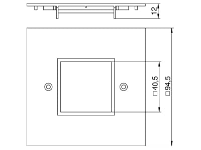 Dimensional drawing 1 OBO VH P4 Cover plate for installation column
