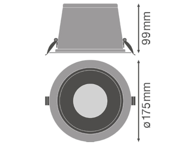 Mazeichnung Ledvance BIO HCLDLDN150S21TWD LED Downlight HCL  TW  DALI